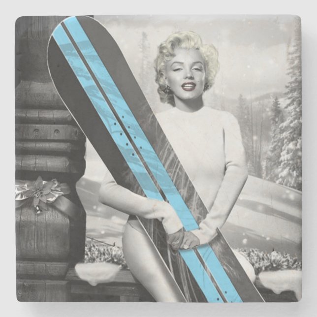 Marilyn's Snowboard Stone Coaster (Front)