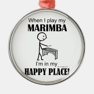 Marimba Happy Place Metal Ornament