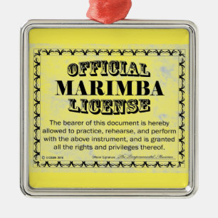 Marimba License Metal Ornament