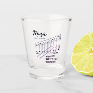 Marimba Music , instrument, lovers  Shot Glass