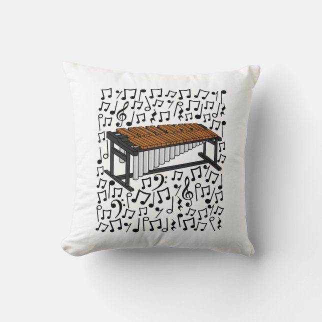 Marimba Musical Notes Percussionist Music Teacher Cushion (Front)
