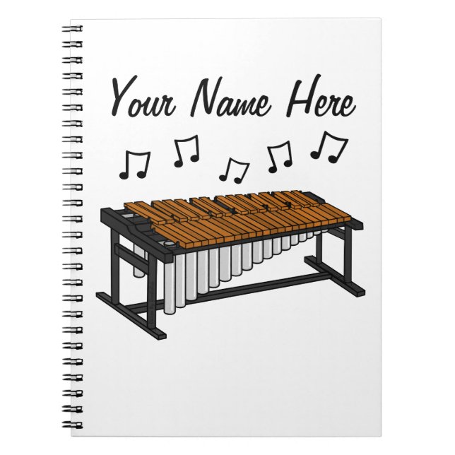 Marimba Percussion Teacher Percussionist Custom Notebook (Front)
