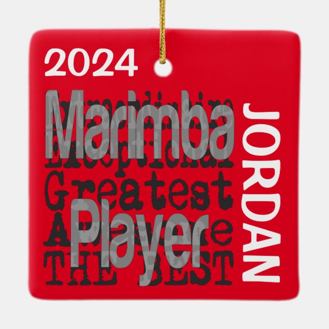 Marimba Player Extraordinaire CUSTOM Ceramic Ornament (Back)