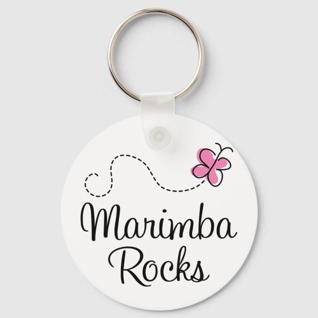 Marimba Rocks music Key Ring (Front)