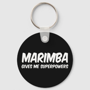 Marimba Superpowers Funny Superhero Music Key Ring