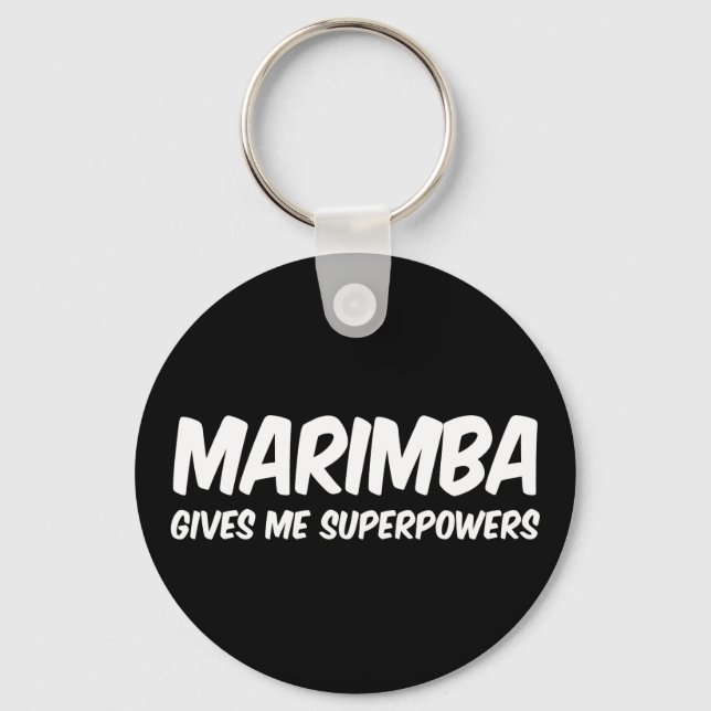 Marimba Superpowers Funny Superhero Music Key Ring (Front)