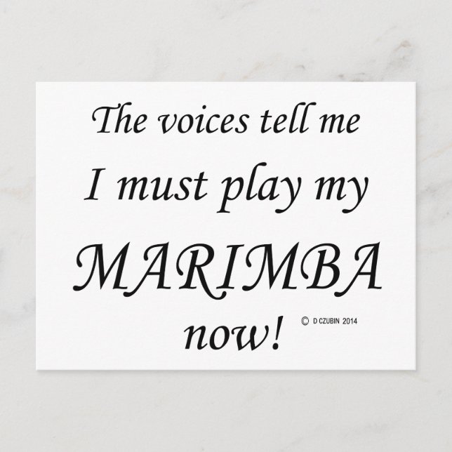 Marimba Voices Say Must Play Postcard (Front)