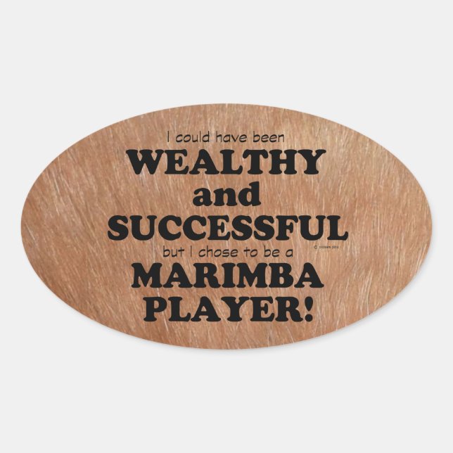 Marimba Wealthy & Successful Oval Sticker (Front)
