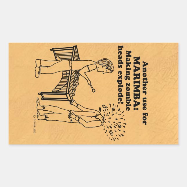 Marimba Zombie Explode Rectangular Sticker (Front)
