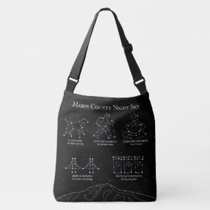 Marin County Night Sky Large Cross Body Bag Black