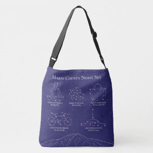 Marin County Night Sky Large Cross Body Bag Blue