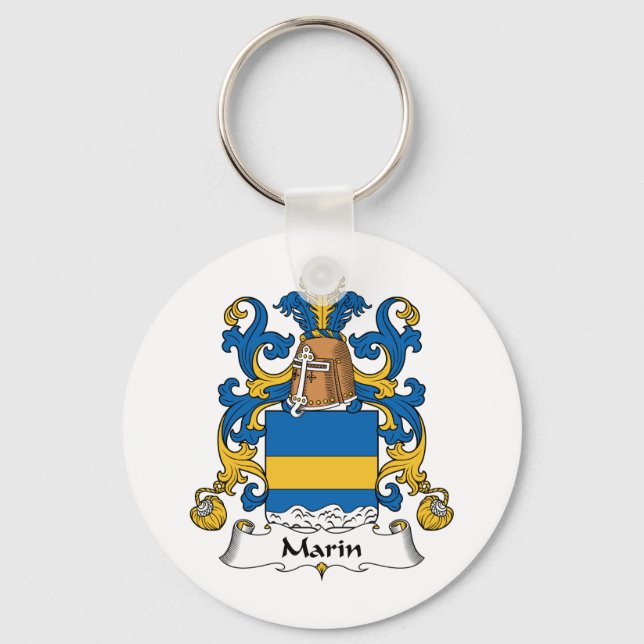 Marin Family Crest Key Ring (Front)