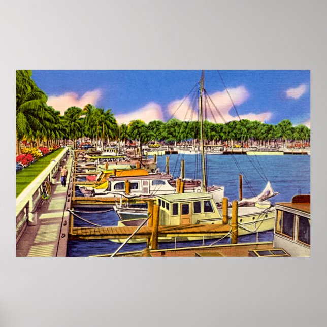 Marina at Fort Myers, Florida Poster (Front)