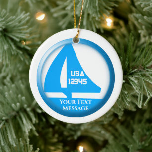 Marina Boating Symbol Photo Christmas Ceramic Ornament