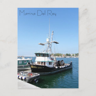 Marina Del Rey Boat Postcard! Postcard