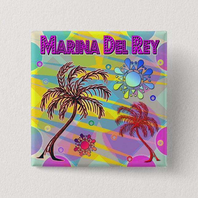 Marina Del Rey Happy and Hope Button (Front)