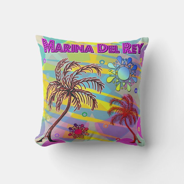 Marina Del Rey Happy and Hope Pillow (Front)