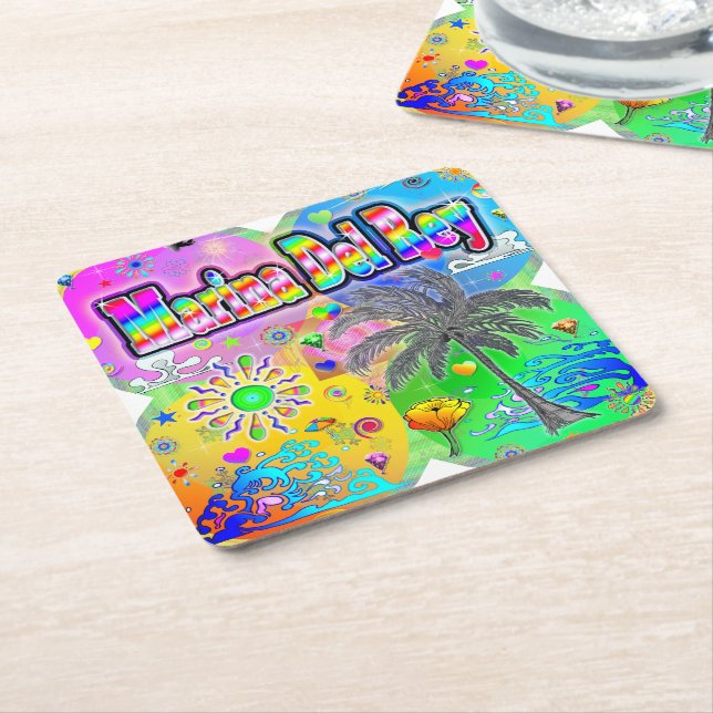 Marina Del Rey Quadro Seasons Coaster (Angled)