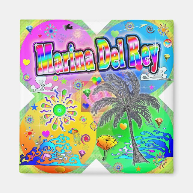 Marina Del Rey Quadro Seasons Magnet (Front)