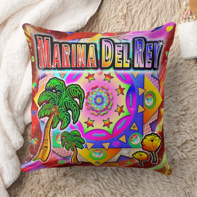Marina Del Rey Tropical Friends Pillow (Blanket)