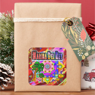 Marina Del Rey Tropical Friends Sticker