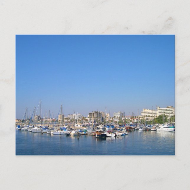Marina in Larnaca, Cyprus Postcard (Front)