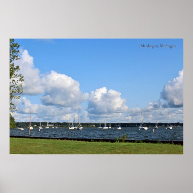 Marina in Muskegon, Michigan Poster (Front)