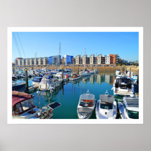 Marina in St Helier, Jersey Poster
