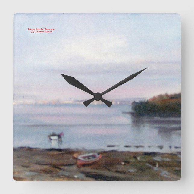 Marina/Mariña/Seascape Square Wall Clock (Front)