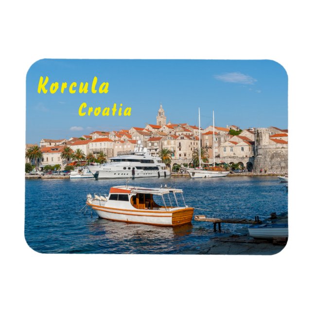 Marina of Korcula city - Dalmatia, Croatia Magnet (Horizontal)