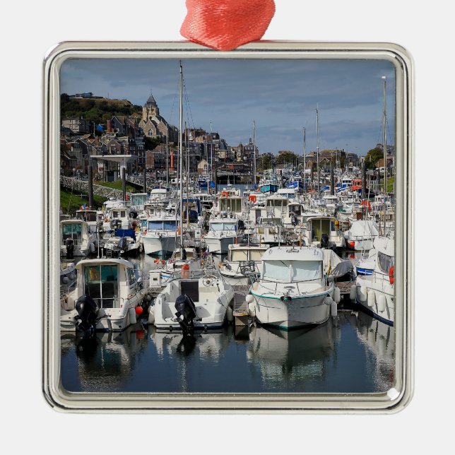 Marina of Le Tréport in France   Metal Ornament (Front)
