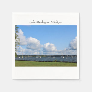 Marina on Lake Muskegon, MI Napkin