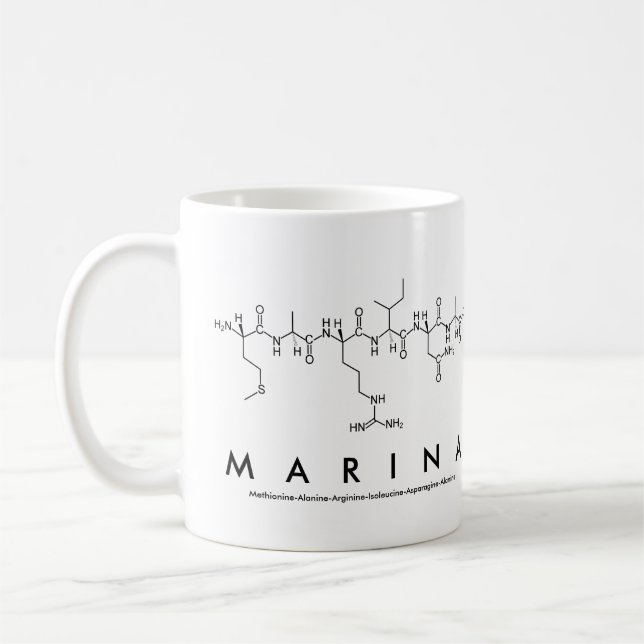 Marina peptide name mug (Left)