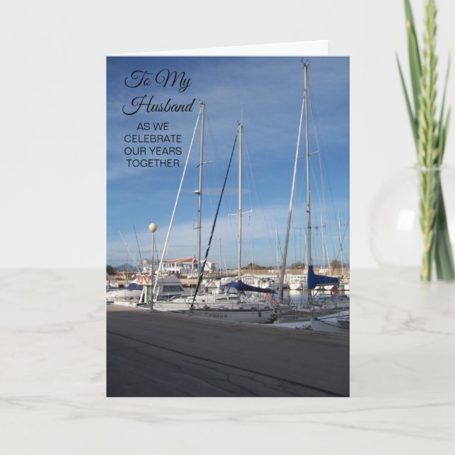 Marina Personalised Husband Wedding Anniversary Card (Front)