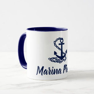 Marina Piccola - Maritime Style Blue And White Mug