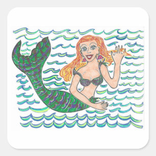 Marina The Mermaid Square Sticker