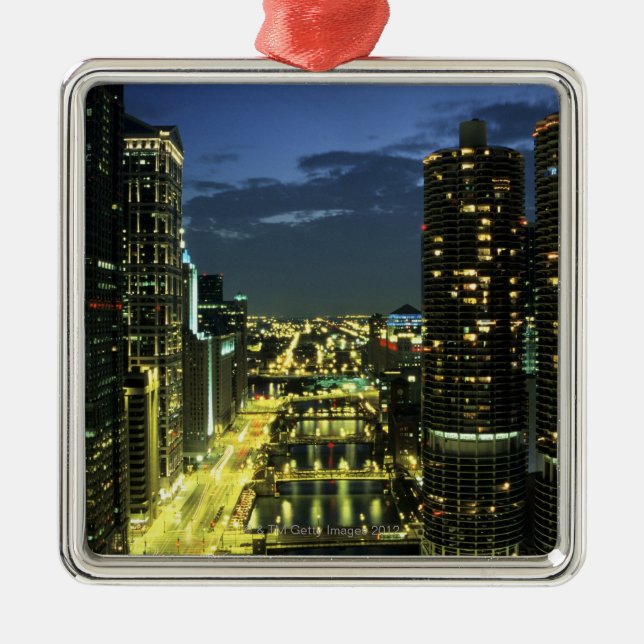 Marina Towers, Chicago River, Wacker Drive, Metal Ornament (Front)