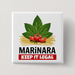 Marinara Keep it Legal Basil Tomatoes Spaghetti 15 Cm Square Badge