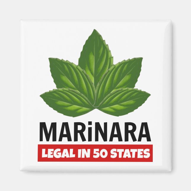 Marinara Legal in 50 States Basil Leaves Magnet (Front)