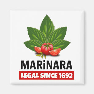 Marinara Legal Since 1692 Basil Tomatoes Magnet