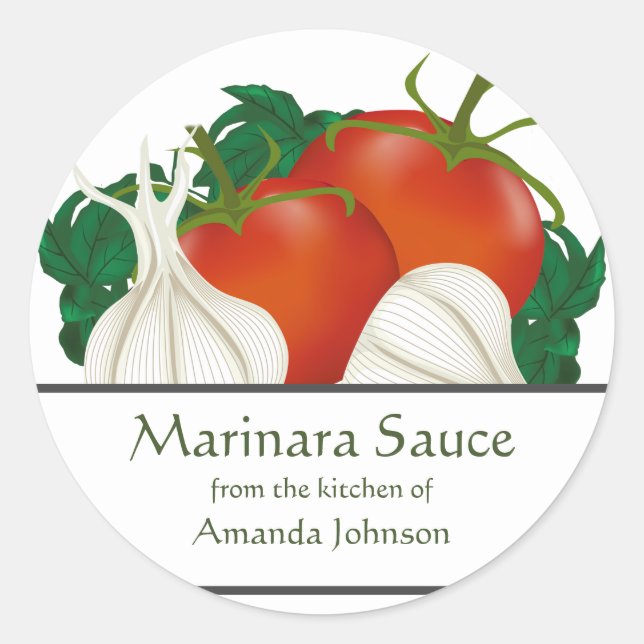 Marinara Sauce Ingredients Classic Round Sticker (Front)