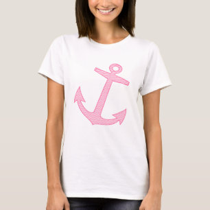 Marine anchor nautical symbol   Navy pink hook T-Shirt