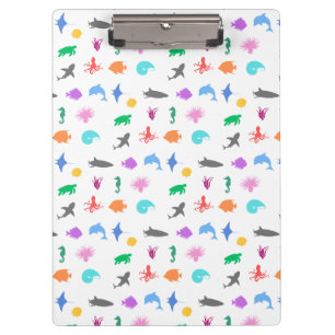 Marine animals patterned clipboard