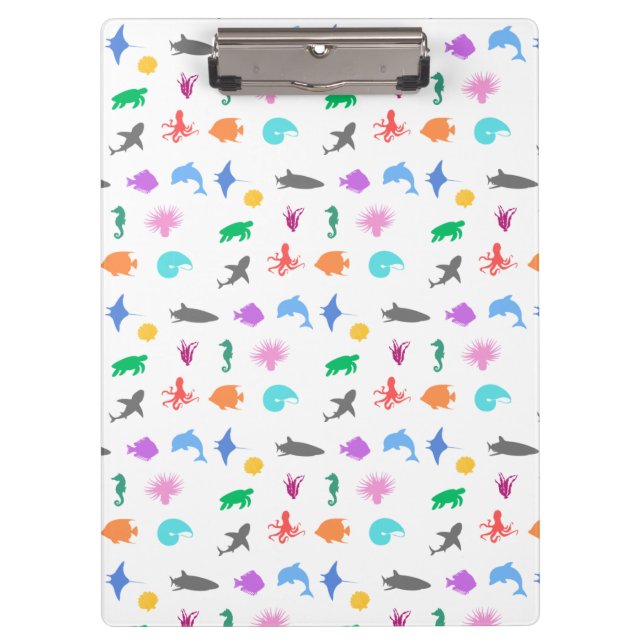 Marine animals patterned clipboard (Front)