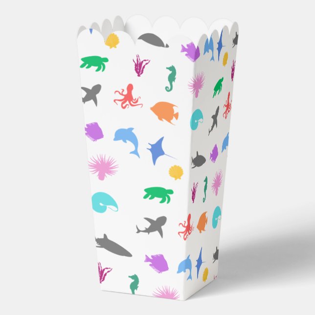 Marine animals patterned favour box (Back)
