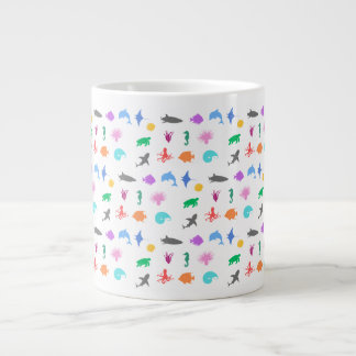 Marine animals patterned large coffee mug