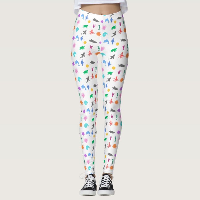 Marine animals patterned leggings (Front)
