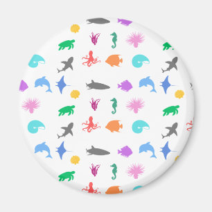 Marine animals patterned magnet