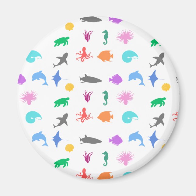 Marine animals patterned magnet (Front)
