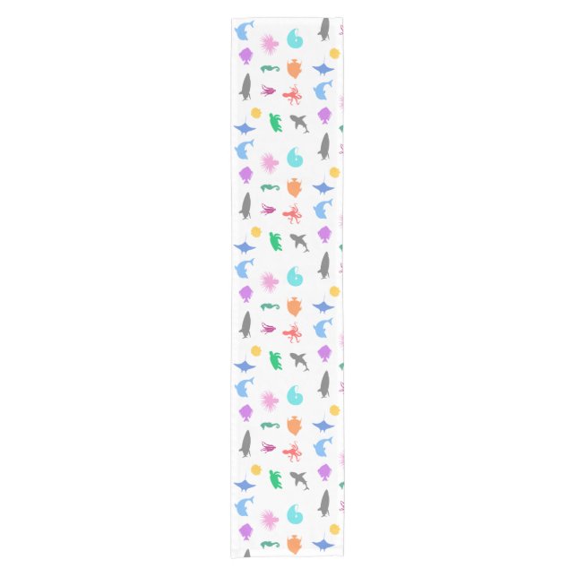 Marine animals patterned short table runner (Front)